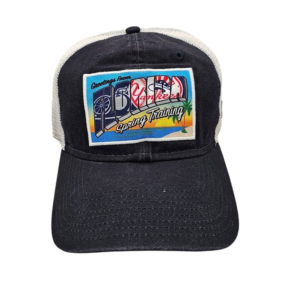 NY Yankees New Era 9TWENTY Florida Spring Training Trucker Hat‎ Navy White OSFM
